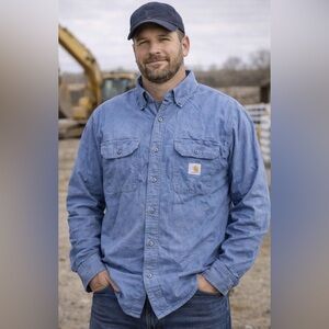 Carhartt Flame Resistant FR Denim button up Shirt
